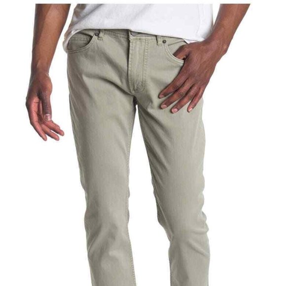 BLANKNYC 38/32 Light Green Solid Stretch Slim Twill Pants